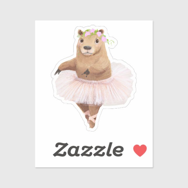 Cute Capybara in Pink Tutu Skirt Sticker (Sheet)