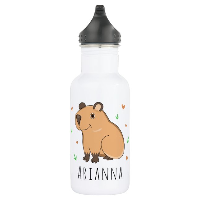 Cute Capybara Kids School Stainless Steel Water Bottle (Right)