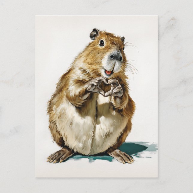 Cute Capybara Love Gesture Postcard (Front)