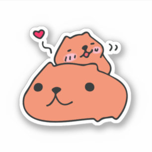 Cute Capybara Love Sticker