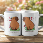 Cute Capybara lovers Coffee Mug Set<br><div class="desc">This charming capybara illustration captures the sweet, cozy vibe of true love with a playful twist. Featuring two delightfully drawn capybaras sitting amid daisies and hearts, the design blends soft pastel tones and whimsical floral details with witty puns like “I’m totally capy-tivated” and “You’re my capy-bae.” Perfect for couples who...</div>