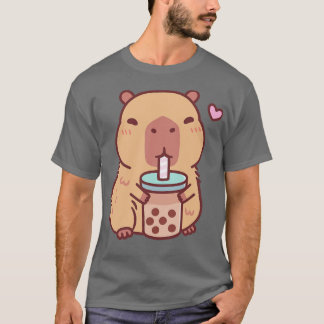 Cute Capybara Loves Drinking Bubble Tea T-Shirt