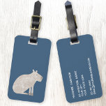 Cute Capybara Luggage Tag<br><div class="desc">A fun watercolor capybara on a teal green background for animal and wildlife lovers to really stand out from the crowd.  Original art by Nic Squirrell. Change the details on the reverse to personalize.</div>