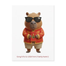 Cute Capybara Lunar New Year 2026 Custom Family