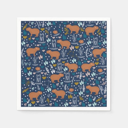 Cute Capybara Paper Napkins