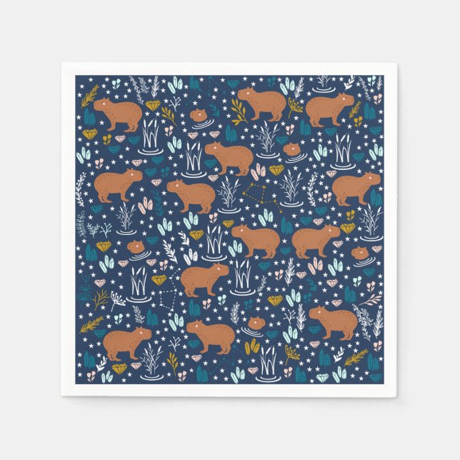 Cute Capybara Paper Napkins (Front)