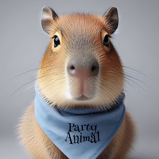 Cute Capybara Party Animal Pet Bandana Collar (Cute Capybara Modeling Party Animal Pet Bandana Cover Photo (close cropped))
