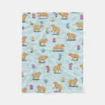 Cute capybara Pattern Fleece Blanket