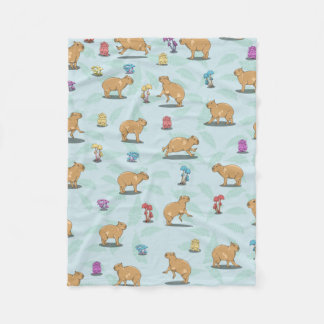 Cute capybara Pattern Fleece Blanket