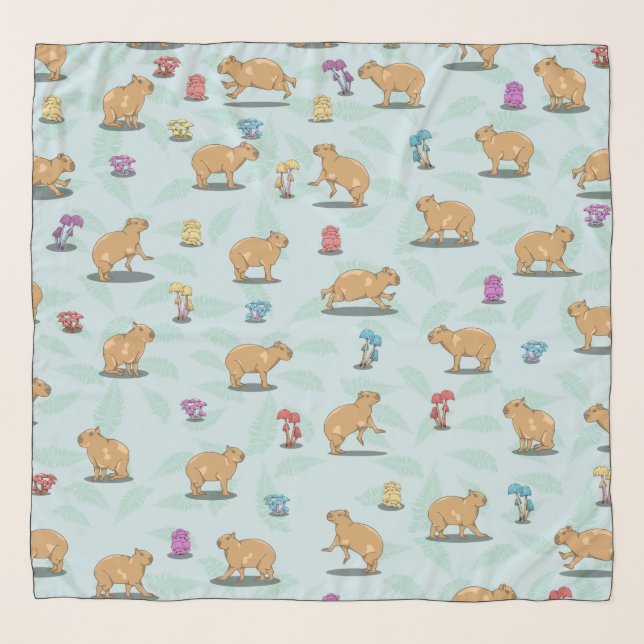 Cute capybara Pattern Scarf (Front)