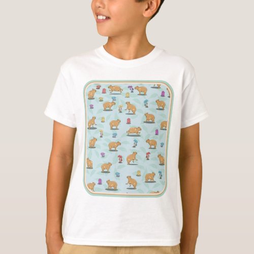 Cute capybara Pattern T_Shirt