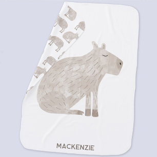 Cute Capybara Personalized Baby Blanket