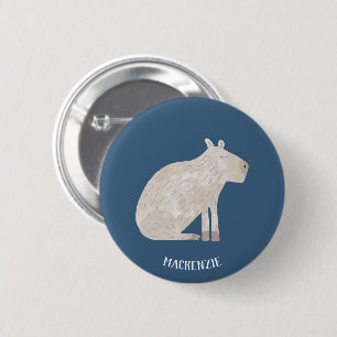 Cute Capybara Personalized Button