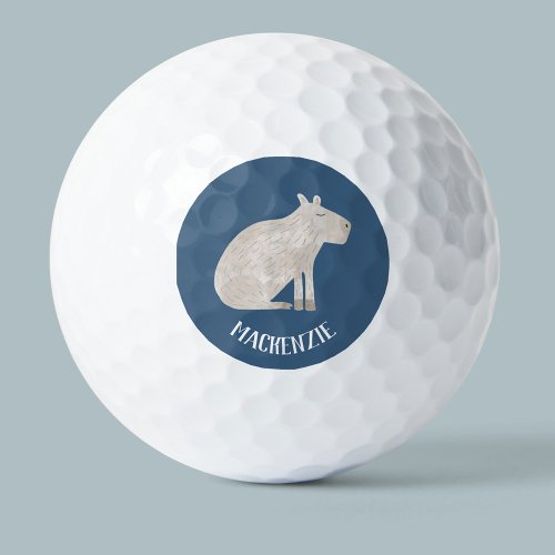 Cute Capybara Personalized Golf Balls