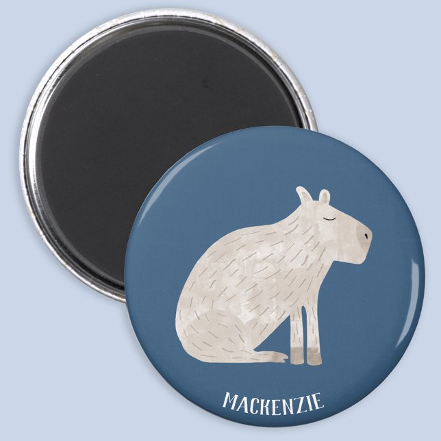 Cute Capybara Personalized Magnet (Fun personalized capybara magnet for animal lovers)