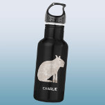 Cute Capybara Personalized Name Stainless Steel Water Bottle<br><div class="desc">A fun watercolor capybara for animal and wildlife lovers.  Original art by Nic Squirrell. Change or remove the name to personalize.</div>