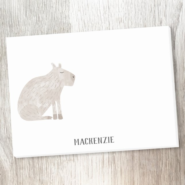Cute Capybara Personalized Post-it Notes (Fun Capybara personalized custom name animal post-it sticky notes)