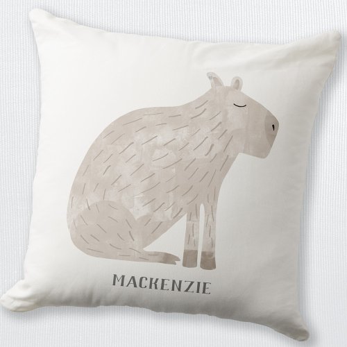 Cute Capybara Personalized Throw Pillow