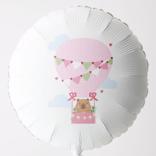Cute Capybara Pink Birthday Party Balloon