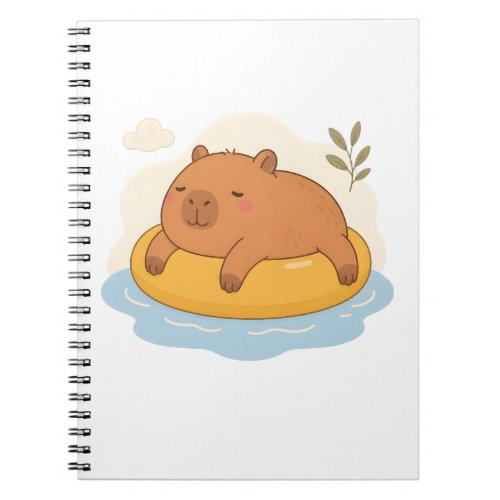Cute Capybara Pool Float Summer Chill Notebook