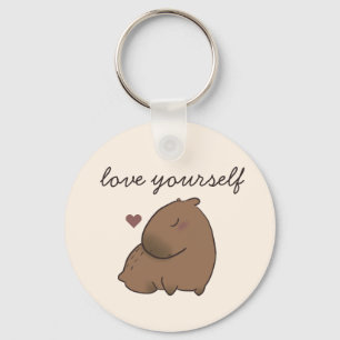 Cute capybara post-it notes keychain