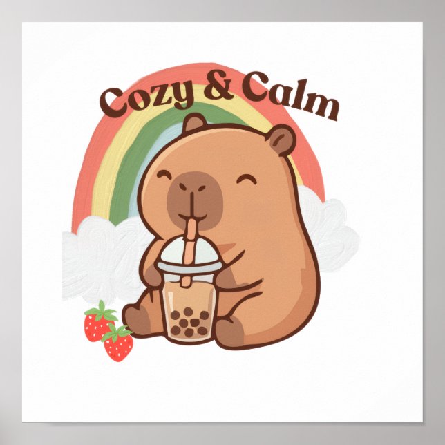 Cute Capybara Poster for Living Room (Front)