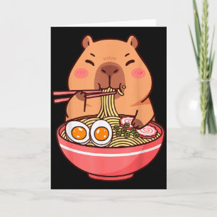 Cute Capybara Ramen Kawaii Kids Boys Girls Cool An Card
