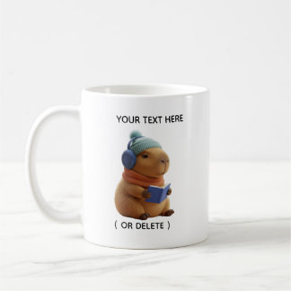 Cute Capybara Reading Book Personalized Mug