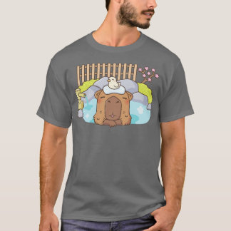 Cute Capybara Relaxing in Onsen Hot Spring T-Shirt