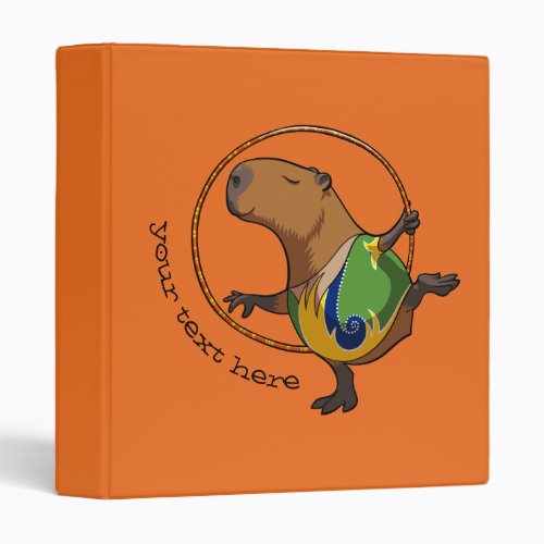 Cute Capybara Rhythmic Gymnastics Hoop Cartoon 3 Ring Binder