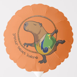 Cute Capybara Rhythmic Gymnastics Hoop Cartoon Balloon