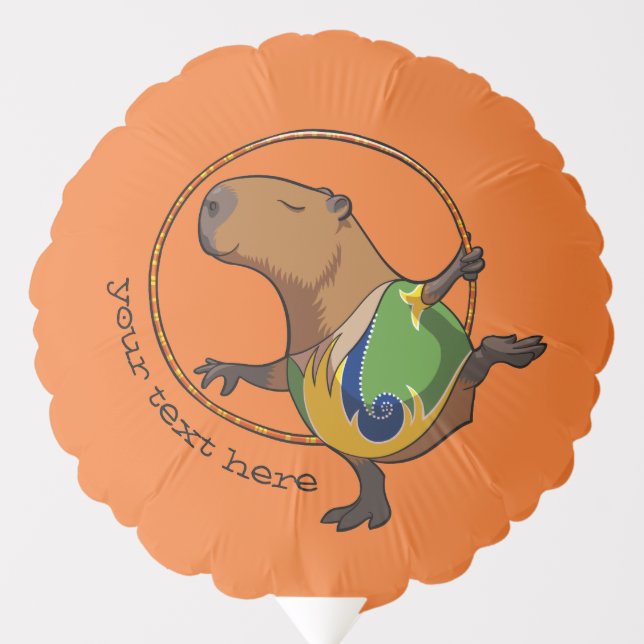 Cute Capybara Rhythmic Gymnastics Hoop Cartoon Balloon (Front)