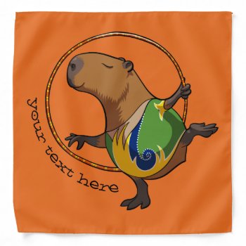Cute Capybara Rhythmic Gymnastics Hoop Cartoon Bandana by NoodleWings at Zazzle