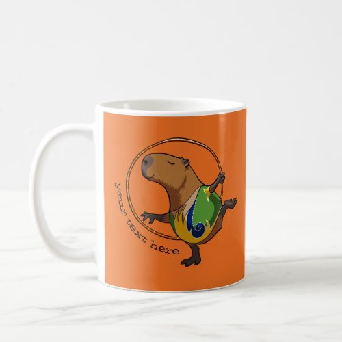 Cute Capybara Rhythmic Gymnastics Hoop Cartoon Coffee Mug