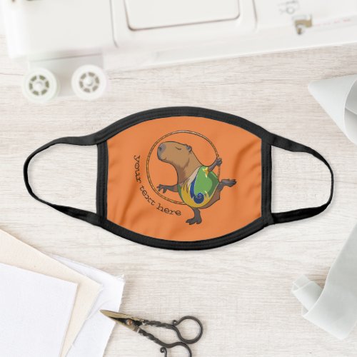 Cute Capybara Rhythmic Gymnastics Hoop Cartoon Face Mask