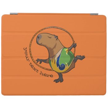 Cute Capybara Rhythmic Gymnastics Hoop Cartoon Ipad Smart Cover by NoodleWings at Zazzle