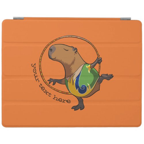 Cute Capybara Rhythmic Gymnastics Hoop Cartoon iPad Smart Cover