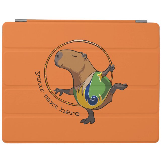 Cute Capybara Rhythmic Gymnastics Hoop Cartoon iPad Smart Cover (Horizontal)