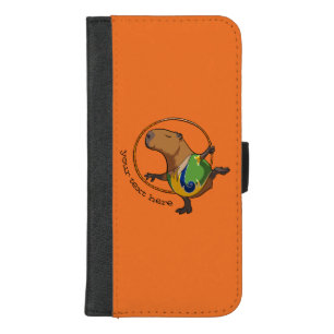 Cute Capybara Rhythmic Gymnastics Hoop Cartoon iPhone 8/7 Plus Wallet Case