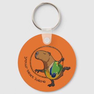 Cute Capybara Rhythmic Gymnastics Hoop Cartoon Keychain