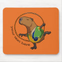 Cute Capybara Rhythmic Gymnastics Hoop Cartoon Mouse Pad