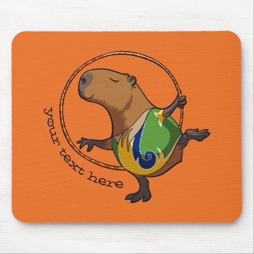 Cute Capybara Rhythmic Gymnastics Hoop Cartoon Mouse Pad
