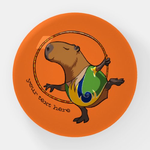 Cute Capybara Rhythmic Gymnastics Hoop Cartoon Paperweight