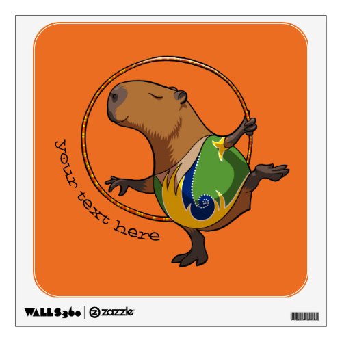 Cute Capybara Rhythmic Gymnastics Hoop Cartoon Wall Decal