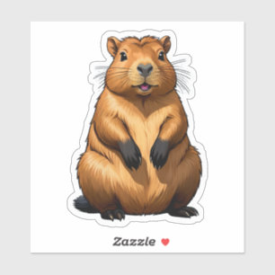 Cute Capybara Rodent Animal Illustration Sticker