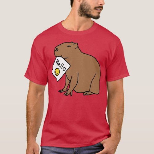 Cute Capybara Says Hello T_Shirt