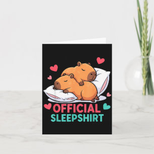 Cute Capybara Sleepshirt Cozy Sleep Valentine's Da Card