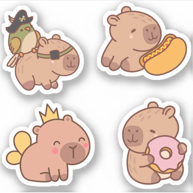 Cute Capybara Sticker Pack - Adorable and Fun (Front)