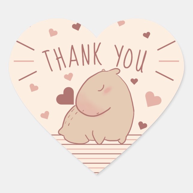 Cute Capybara thank you Sticker (Front)