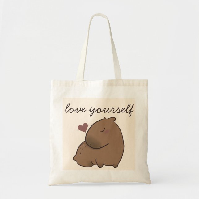 Cute capybara tote bag (Front)